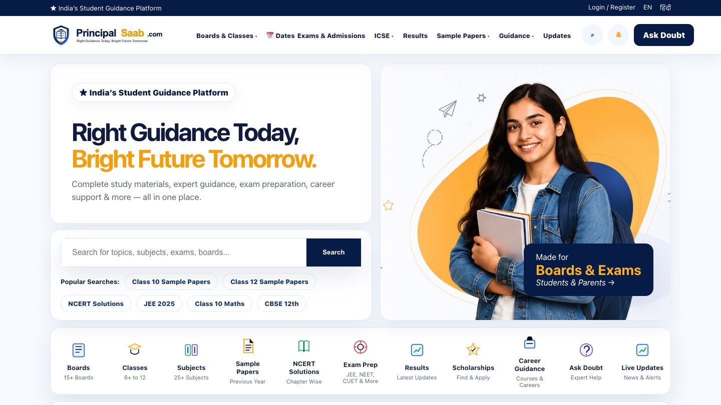 Principal Saab homepage screenshot